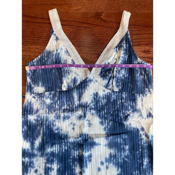Line & Dot Fay Lace Trim Dress Blue Tie Dye Size M - Picture 6 of 10